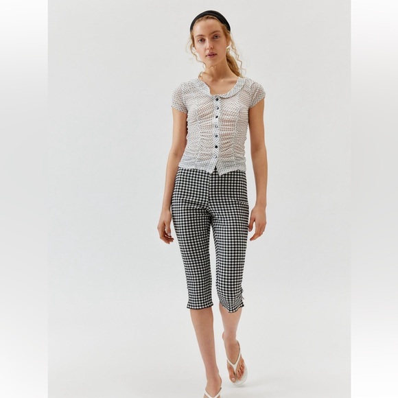 Urban outfitters polka dot sheer top retro preppy - Picture 5 of 8